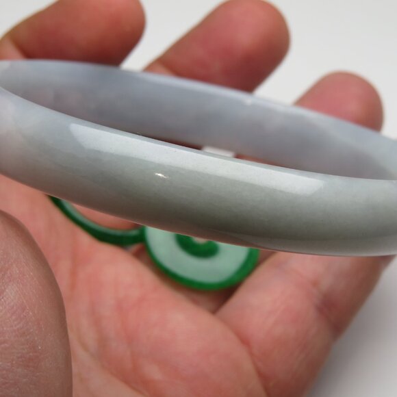 "Extra Large Natural Jade Bangle + Jade Ring & Donut 68-70mm" - Picture 3 of 3